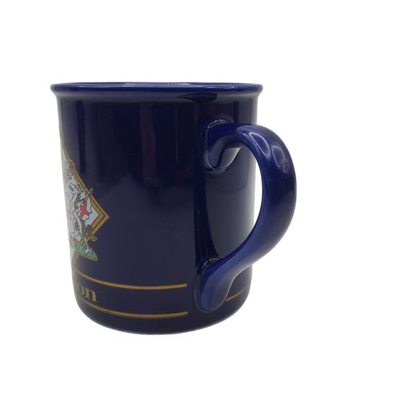 London Coffee Mug Sampson Souvenir British Ceramic Cup Blue Gold Vintage Enland - Picture 2 of 7